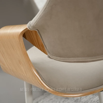 Designová jídelní židle NENET - dub / béžová