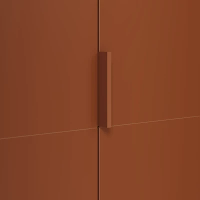 Šatní skříň 90 cm RHYDIAN - dub / cihlová
