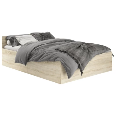 Jednolůžková postel 120x200 OMERYA s úložným prostorem - dub sonoma