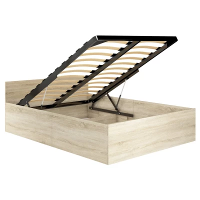 Jednolůžková postel 120x200 OMERYA s úložným prostorem - dub sonoma
