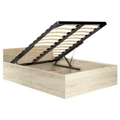 Jednolůžková postel 120x200 OMERYA s úložným prostorem - dub sonoma