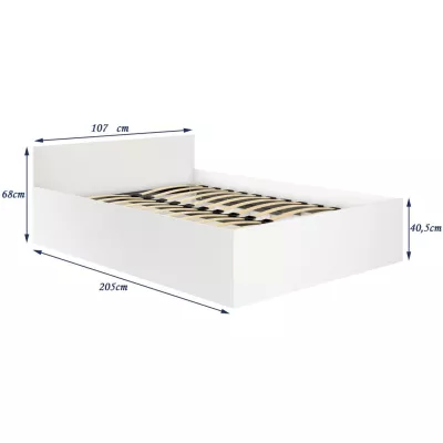 Jednolůžková postel 100x200 OMERYA s úložným prostorem - bílá