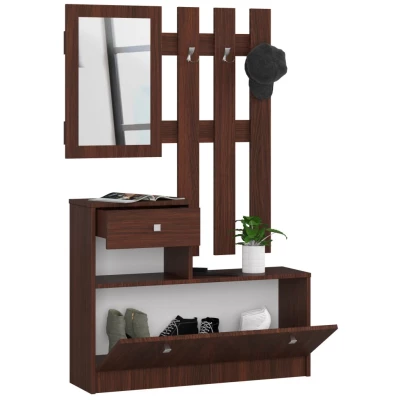 Předsíňová stěna SIRIEL se zrcadlem - wenge