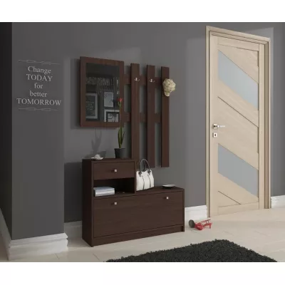 Předsíňová stěna SIRIEL se zrcadlem - wenge