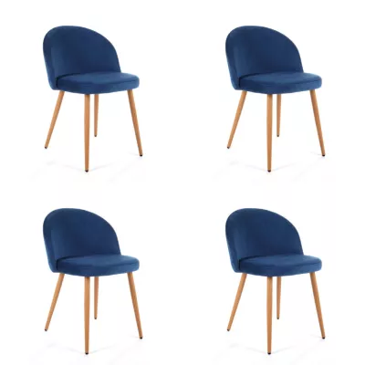 Set 4x jídelní židle SAHURA - tmavě modrý / buk