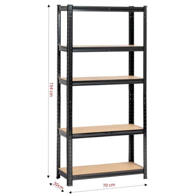 Kovový regál do domácnosti 70 cm QARIAN - černý