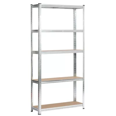Regál do domácnosti 90 cm QARIAN - stříbrný
