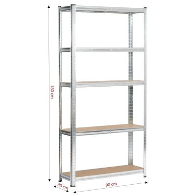 Regál do domácnosti 90 cm QARIAN - stříbrný