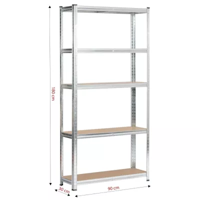 Regál do domácnosti 90 cm QARIAN - stříbrný