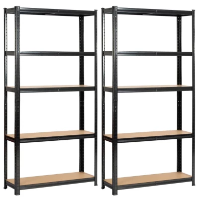 Set kovových regálů do domácnosti 90 cm QARIAN - černý