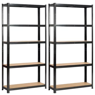 Set kovových regálů do domácnosti 90 cm QARIAN - černý