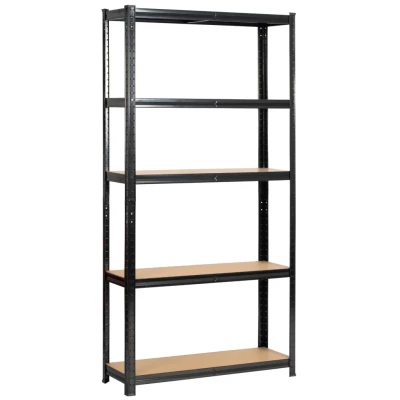 Set kovových regálů do domácnosti 90 cm QARIAN - černý