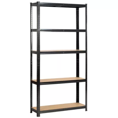 Set kovových regálů do domácnosti 90 cm QARIAN - černý