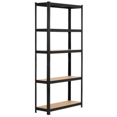 Set kovových regálů do domácnosti 90 cm QARIAN - černý