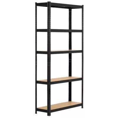 Set kovových regálů do domácnosti 90 cm QARIAN - černý