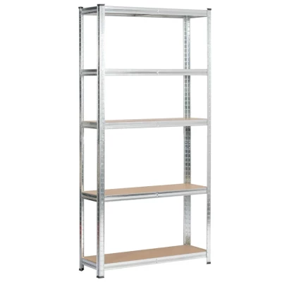Set kovových regálů do domácnosti 90 cm QARIAN - stříbrný