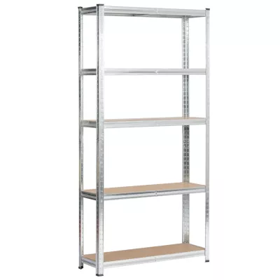 Set kovových regálů do domácnosti 90 cm QARIAN - stříbrný