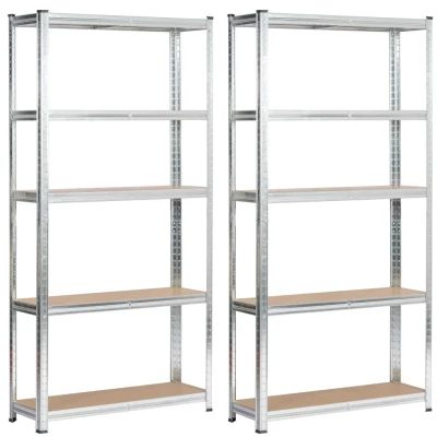 Set kovových regálů do domácnosti 90 cm QARIAN - stříbrný