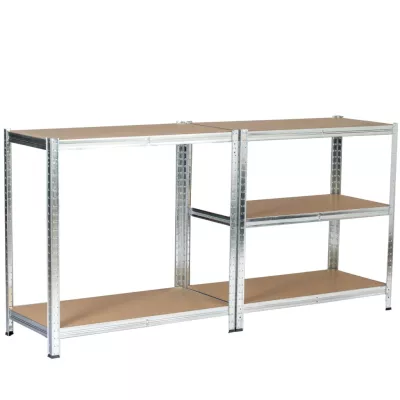 Set kovových regálů do domácnosti 90 cm QARIAN - stříbrný