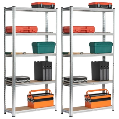 Set kovových regálů do domácnosti 90 cm QARIAN - stříbrný