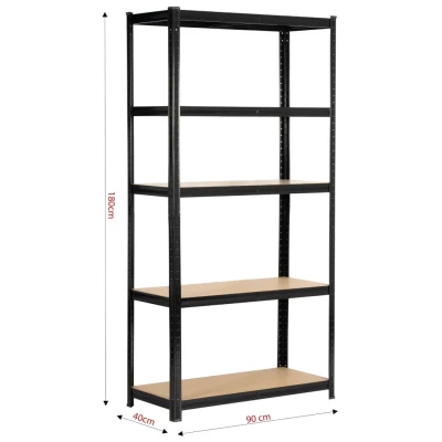 Kovový regál 90 cm QARIAN - černý