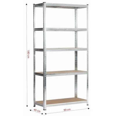 Kovový regál 90 cm QARIAN - stříbrný
