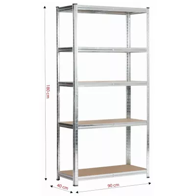 Kovový regál 90 cm QARIAN - stříbrný