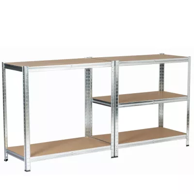 Kovový regál 90 cm QARIAN - stříbrný