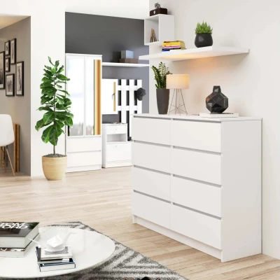Široká komoda SAVRILA - bílá
