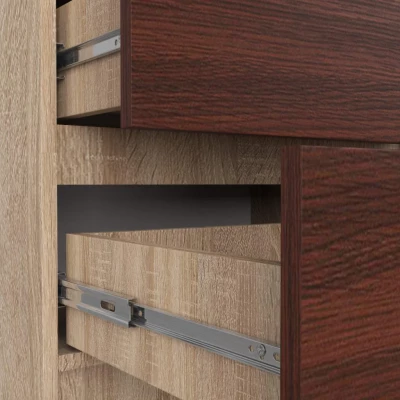 Vysoká komoda SAVRILA - dub sonoma / wenge