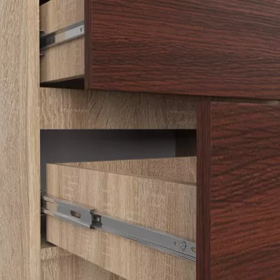 Vysoká komoda SAVRILA - dub sonoma / wenge