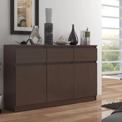 Komoda se šuplíky a dvířky SAVRILA - wenge