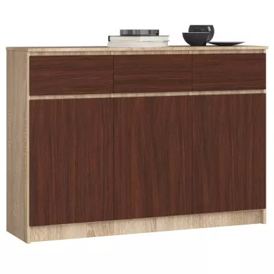 Komoda se šuplíky a dvířky SAVRILA - dub sonoma / wenge