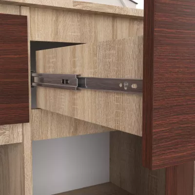 Komoda se šuplíky a dvířky SAVRILA - dub sonoma / wenge
