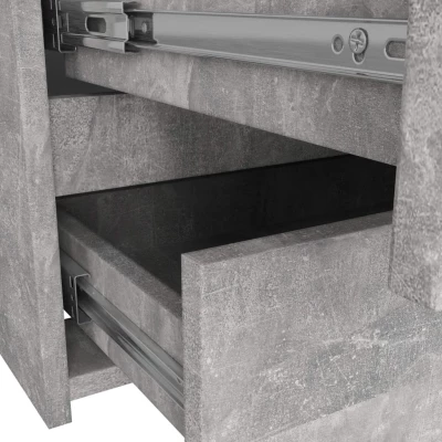 Úzká komoda se šuplíky VALESTRA - beton