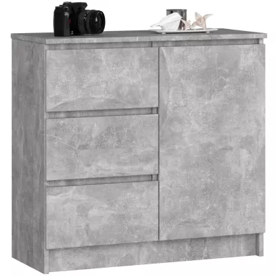 Komoda s šuplíky a dvířky CIELA - beton