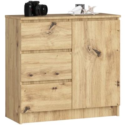 Komoda s šuplíky a dvířky CIELA - dub artisan