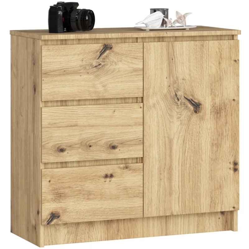 Komoda s šuplíky a dvířky CIELA - dub artisan