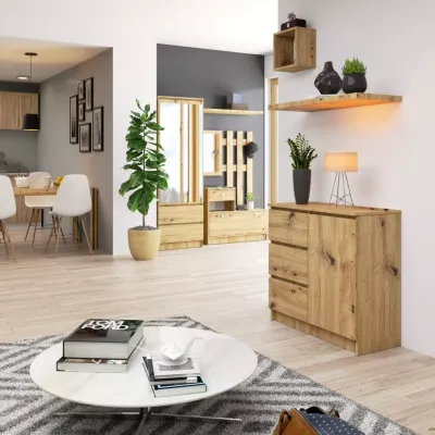 Komoda s šuplíky a dvířky CIELA - dub artisan