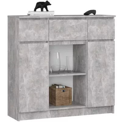 Komoda se šuplíky a dvířky JUNIPER - beton