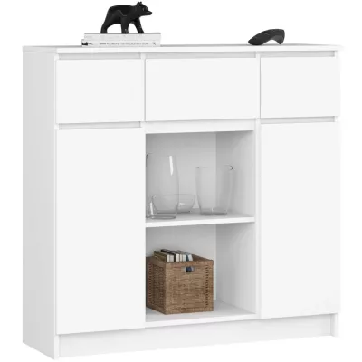Komoda se šuplíky a dvířky JUNIPER - bílá