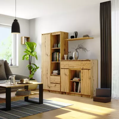 Komoda se šuplíky a dvířky JUNIPER - dub artisan
