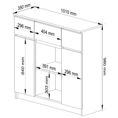 Komoda se šuplíky a dvířky JUNIPER - dub artisan