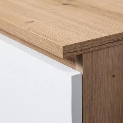 Komoda se šuplíky a dvířky JUNIPER - dub artisan / bílá
