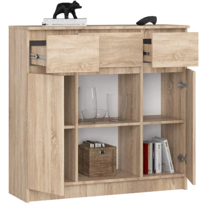 Komoda se šuplíky a dvířky JUNIPER - dub sonoma
