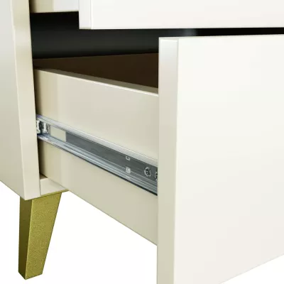 Designová šuplíková komoda MAVRIEL - kašmírová / zlatá