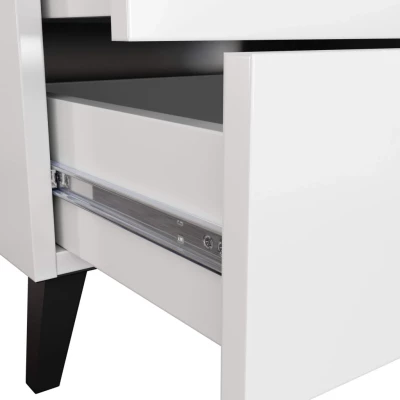Designová šuplíková komoda MAVRIEL - bílá / černá