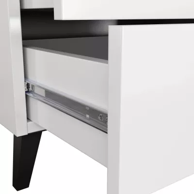 Designová šuplíková komoda MAVRIEL - bílá / černá
