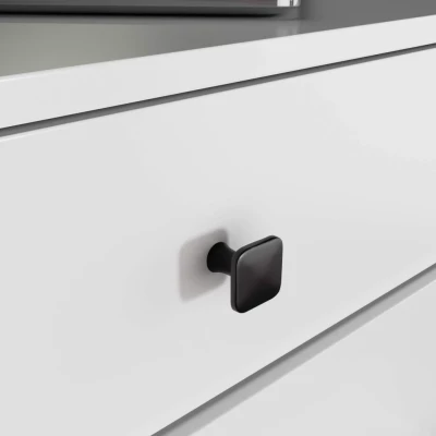 Designová šuplíková komoda MAVRIEL - bílá / černá