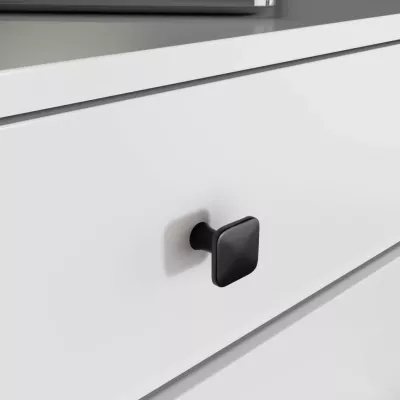 Designová šuplíková komoda MAVRIEL - bílá / černá